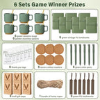 QOUBAI 6 Sets Baby Shower Winner Gifts with Mugs and Kraft Bags, Green - Image 3