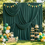 30x12ft Hunter Green Backdrop Curtains, Dark Green Drapes for Backdrop Draping Fabric for Wedding Party Bridal Baby Shower Prom Birthday Graduation 5x12FT, 6 Panels - Image 5