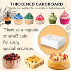 JCD 16 Pcs Cake and Cupcake Combo Bento Boxes with Clear Lid and 8 Cupcake Holes for Vanlentine Wedding Birthday Party Bakery Baking Supplies (1+8/16Pcs) - Image 6