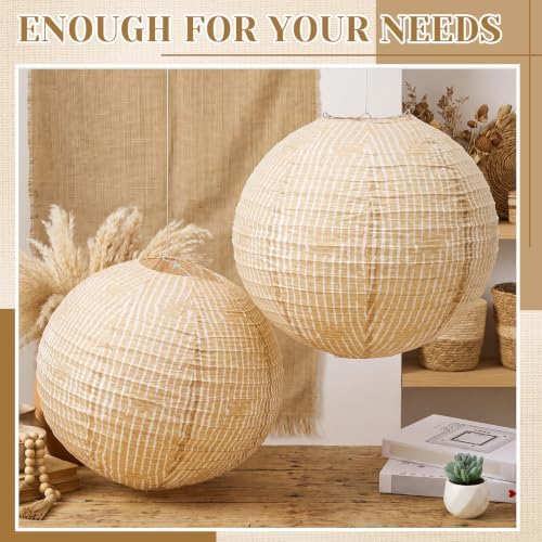 Hortsun 6 Pcs Print Burlap Paper Lanterns Classroom Decor,16 Inch - Image 4