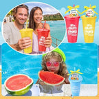 Honeydak 24 Sets Summer Tumbler Bulk 24 oz Plastic Tumbler Cup with Lids Straws and Greeting Card Beach Pool Plastic Cups Appreciation Gift for Summer Beach Pool Party Favors Prizes - Image 6