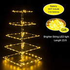 Cupcake Stand, Elegant Cupcake Holder with Brighter Yellow LED String Light, Clear 5-Tier Square Acrylic Cupcake Tower for Wedding, Birthday, Baby Shower, Party (Yellow light) - Image 3