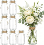 Glass Flower Vase,8 PCS Farmhouse Mason Jar for Centerpiece by Unknown