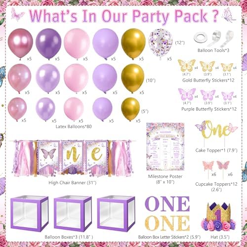 Butterfly First Birthday Decorations for Girl Butterfly 1st Birthday Decor - Image 2