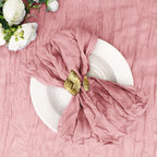 Cupuamon 100 Pack Cheesecloth Napkins 20x20 Inch Dinner Table Napkins Boho Washable Rustic Gauze Napkins Bulk for Wedding Bridal Baby Shower Party Decor (Dusty Pink) by Cupuamon