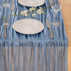 Dusty Blue Fall Cheesecloth Table Runner Boho Dinning Decor 10ft, 8 Pack - Image 6