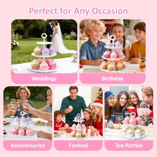 VISCOO 36 Pack Cupcake Stand, Dessert Table Display Set,Tiered Tray Stand - Image 6