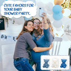 Threlaco 30 Sets Large Bear Candle Baby Shower Party Favor, Blue Series - Image 6