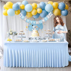 PARTISKY Blue Spandex Tablecloth for 6ft Rectangle Tables, Stretchable Table Cover Skirt for Folding Tables Weddings Parties Banquets Events Trade Shows and Dessert Table - Image 2