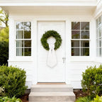 10 Pieces Christmas Wreath Sash for Front Door, Winter White Cotton Ribbon Bow for Wreath Decorations - Image 3