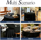 DRESSMAKER 6 Pack Round Table Cloth 90 Inch Black Cloth Fit 6FT Round Table - Image 6