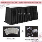 Table Skirt for Teacher Desk Classroom Baby Shower Halloween, Black, 11ft - Image 2