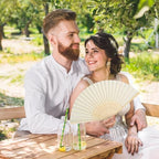 Blulu 40 Pcs Green Hand Fans Bulk Folding Bamboo Silk Foldable Handheld Fan for Women DIY Line Dance Clapping Popping Wedding Bridal Shower Baby Shower Birthday Party Favors Gift Decoration - Image 5
