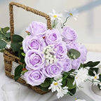 48 PCS Lilac Roses Artificial Flowers, Silk - Image 5