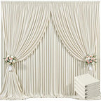 4 Panels Beige Backdrop Curtain for Baby Shower Wrinkle Free 20ft x 10ft Backdrop Drapes Panels for Parties Wedding Bridal Shower Birthday Photo Photography Fabric Background Decoration by Suppromo