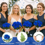 Geosar 16 Bundles Artificial Peonies Flowers,Royal Blue - Image 3