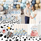 Cowboy Baby Shower Decorations Boy, 274pcs All-in- One Western Baby Shower Decor Pack Plates Tablecloth Cake Topper Balloon Banner, A Little Cowboy is on the Way Backdrop for Babyshower Boy - Image 6