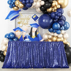 Poise3EHome Navy Blue Sequin Tablecloth 90×132 Inch Rectangle Sparkly Fabric Table Cover Overlay for Birthday Wedding Party Christmas Holiday Baby Shower Decoration - Image 2