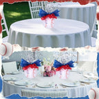 72 Pieces Baseball Paper Lanterns Centerpieces Decorations 8'' Lanterns Table Centerpieces with Metallic Foil Centerpiece Wrapping Paper and Ribbons for Baseball Birthday Party (72 PCS, Baseball) - Image 6
