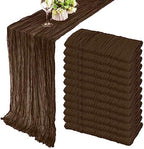 35x120 Inch Brown Cheesecloth Table Runner Rustic Fall Wedding Party Decor by Fivenl