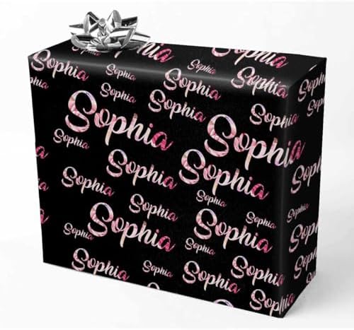 AOFUN Custom Name Text Christmas Wrapping Supplies for Boys Girls Men Women Designer Wrapping Paper Birthday Wrapping Happy Anniversary Wrapping Paper 3 Rolls 58" x 23" by Unknown