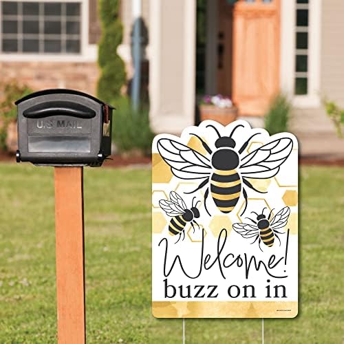 Big Dot of Happiness Little Bumblebee - Party Decorations - Bee Baby Shower or Birthday Party Welcome Yard Sign - Image 2
