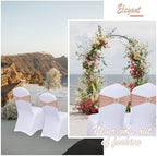 Nude Chair Sashes 60 Pack Spandex Nude Sashes for Chairs Universal Spandex Chair Sashes Bands with Heart Buckle Slider for Wedding Banquet Party Decorations - Image 5