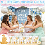 50 Pcs Wooden Goose Party Decoration Gifts Baby Shower Prizes for Game Winner 6 Sets Geese Cheese Board with Knives Forks Gift Bag One Silly Goose Party Favors for Guests Birthday Supplies - Image 7