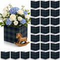 Spiareal 24 Pcs Tartan Plaid Bear Baby Shower Centerpiece for Tables 7'' Green Blue Tartan Plaids Flower Boxes Vintage Birthday Party Decoration for Wedding Gender Reveal Party Supplies by Spiareal