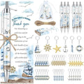 145 Pieces Ahoy It’s a Boy Baby Shower Favors for Guest Nautical Ballpoint Pens and Keychains Gifts Bulk Retractable Baby Shower Pens Gender Reveal Greeting Cards Souvenirs Prizes by EYNDYN