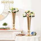 NUPTIO Pcs of 10 Fake Flower Ball Arrangement Bouquet,15 Heads Plastic Roses with Base, Suitable for Our Store's Wedding Centerpiece Flower Balls for Centerpieces Home Décor (Pink Champagne & White) - Image 3