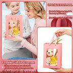 Seajan 30Pcs Mothers Day Kraft Paper Gift Bag with Transparent Window 9. 8 x 7. 1 x 5. 1 Inch Kraft Shopping Bag Bulk Flower Box with Handles for Gift Wrap Pouch for Bouquet Bridal Shopping Present - Image 5