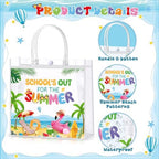 Hosuly 24 Pcs Schools Out for Summer Gift Bags End of the Year Clear PVC Bags Plastic Candy Goodie Handbags for Teachers and Students Summer Vacation Beach Pool Party Favors Supplies - Image 3