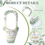 EYNDYN 50 Set Flower Bar Supplies Bouquet Holder Flower Bags for Baby Shower Party with Handle Paper 1 Roll Crafting Ribbon Wrapping Sleeves for Baby Shower Boys Girl's Kid's Birthday Parties - Image 3
