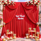 10x12ft Red Backdrop Curtains, Red for Backdrop Draping Fabric for Wedding Party Bridal Baby Shower Prom Birthday Graduation 5x12FT, 2 Panels - Image 2