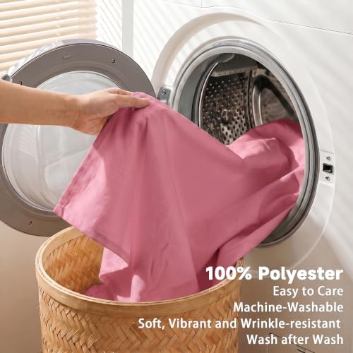 Thick Pink Tablecloth, Water & Wrinkle Resistant, 54x120 Inch - Image 5