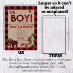 Custom Baby Shower Invites Lumberjack Baby Shower Invitation 20 5x7 Custom Personalized Invites With Envelopes - Unique Baby Lumberjack Shower Cards - Image 7