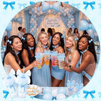 Willinglong 24 Blue Bow Cups with Lid Straw Galentines Party Favor 24 oz - Image 5