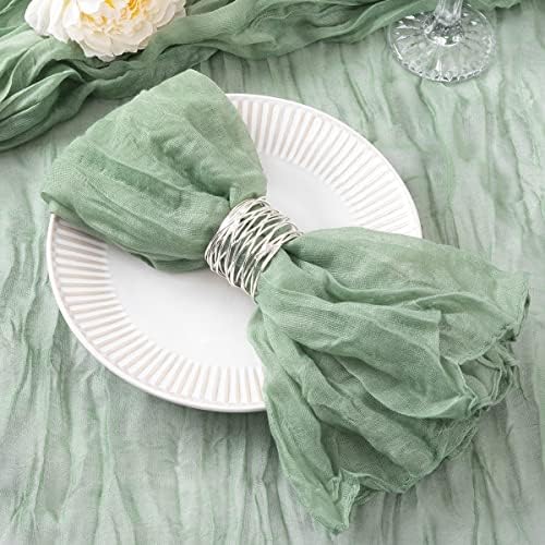 DeZerlor Sage Green Washable Cheesecloth Napkins Set of 100 for Party by DeZerlor