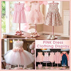 Bucherry 2 Pack Baby Clothes Display Stand Clothe Rack Baby Shower, Pink - Image 5