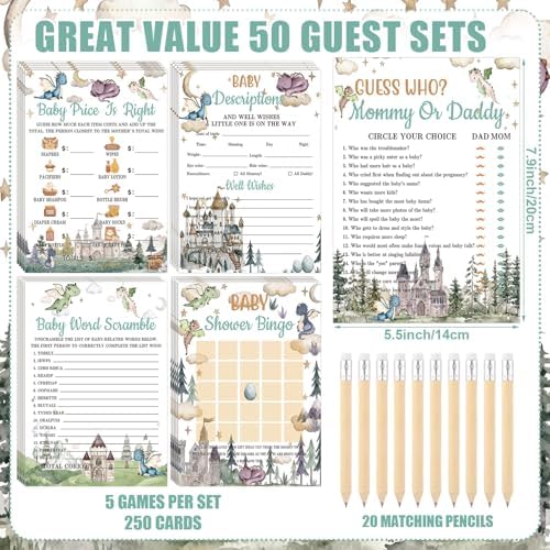 Patelai 321 Pcs Baby Shower Games Supplies, Dragon - Image 5