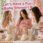 4 Pairs Baby Shower Booties, Newborn Table Centerpiece with Flowers - Image 7