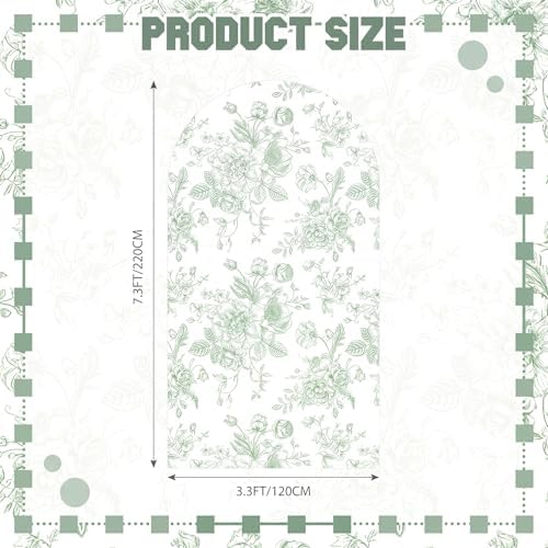 Tegeme Floral Arch Cover 7.2ft Sage Green Stretchy Spandex for Wedding - Image 2