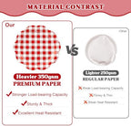350 PCS Red Gingham Disposable Dinnerware Set, Decagonal Paper Plates 7 & 9 Inch, Napkins, Cups & Cutlery, Checkered Party Supplies for Picnic BBQ Valentine Christmas - Image 5