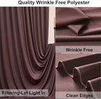 40ft×10ft Wrinkle Free Brown Backdrop Curtain for Parties, 8 Panels 5×10ft Soft Silky Polyester Umber Photo Backdrop Drapes for Teddy Bear Themed Birthday Party Baby Shower Wedding Photography - Image 4