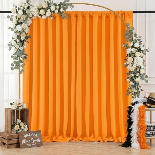 Orange Backdrop Curtains 10ftx8ft Halloween Polyester Photo Drapes by SoarDream