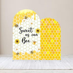 Set of 2 Arch Backdrop Covers Sweet Bee Theme Baby Shower 2PCS Spandex Stretchy Arch Cover for Honey Bees Birthday Party Banquet Decorations (Yellow,6FT & 5FT) - Image 2