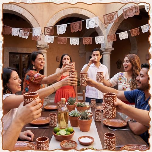 Cielito Lindo Party Favors, 24 Set, Terracotta, Handleless - Image 5