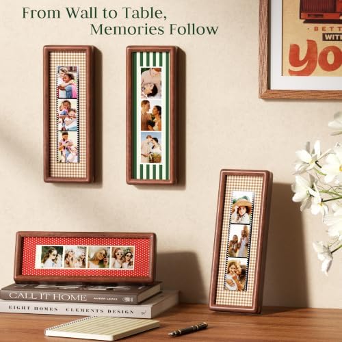 2 PCS Photo Booth Frames with 3 Vintage Mats for Wall & Desktop - Image 3