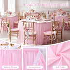 9ft Pink Tulle Table Skirts for Rectangle or Round Tables - Ruffle Tulle Tutu Cloth Table Skirt Party Tablecloth for Wedding Baby Shower Dessert Buffet Banquet Table Decorations - Image 2